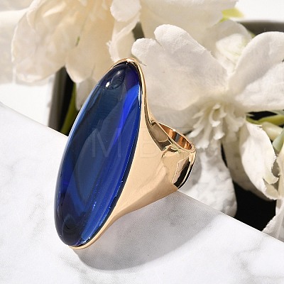 Resin Horse Eye Finger Rings RJEW-R006-01G-05-1