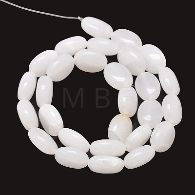 Natural White Jade Oval Bead Strands G-L290-04-1