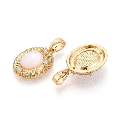 Natural White Shell Pendants KK-N287-23G-1