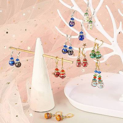 DIY Flower Beads Drop Earrings Making Kits DIY-SZ0007-88-1