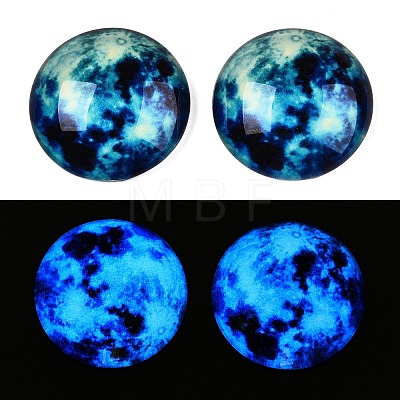 Fluorescent Glass Cabochons GGLA-T004-12C-1