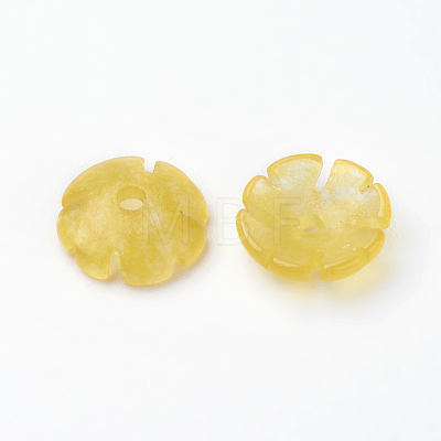 Natural Jade Beads Caps G-E418-61-1