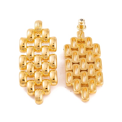 Hollow Hexagon Brass Stud Earrings for Women EJEW-G391-12G-1