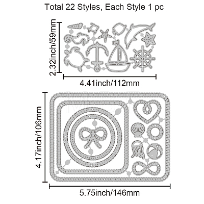 2Pcs 2 Styles Garland Rope Theme Carbon Steel Cutting Dies Stencils DIY-WH0309-2080-1