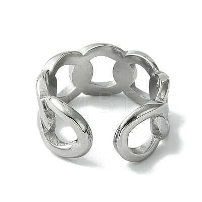 304 Stainless Steel Open Cuff Ring RJEW-L110-021P-1