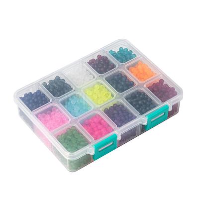 15 Colors Transparent Glass Beads FGLA-JP0001-01-4mm-1