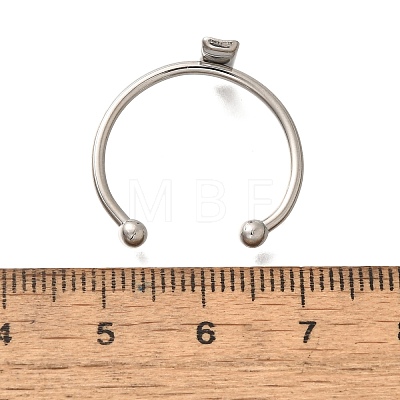 304 Stainless Steel Open Cuff Ring Components STAS-M057-01A-P-1