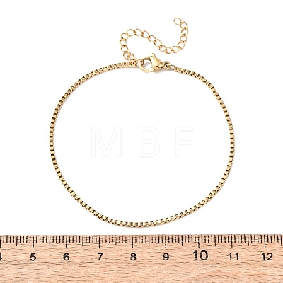 304 Stainless Steel Box Chain Bracelets BJEW-C134-01E-G-1