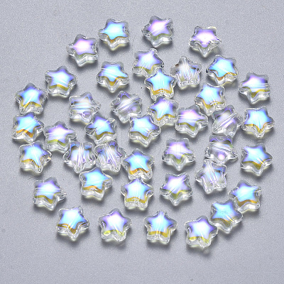 Transparent Spray Painted Glass Beads LS-GLAA-R211-04-G03-1