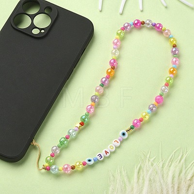 Word LOVE Acrylic Mobile Straps HJEW-YW0001-04-1