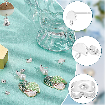 20Pcs Brass Stud Earring Findings KK-BBC0027-57-1
