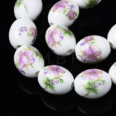 Handmade Porcelain Ceramic Beads Strands PORC-S502-048H-1