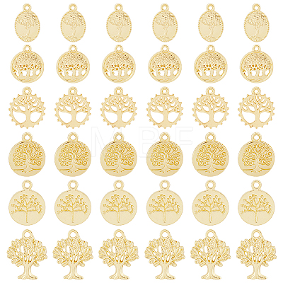 HOBBIESAY 48Pcs 6 Style Alloy Pendants FIND-HY0002-82-1