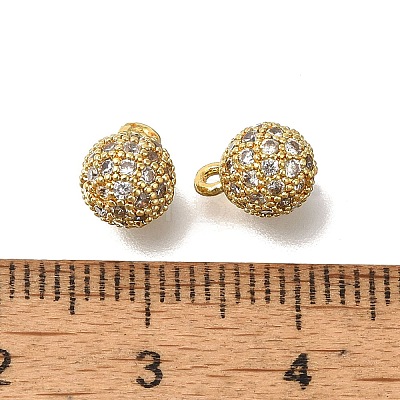 Rack Plating Brass Micro Pave Cubic Zirconia Charms KK-F883-07G-01-1