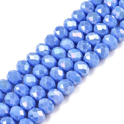 Electroplate Glass Beads Strands EGLA-A044-P6mm-B17-1