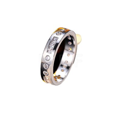 Brass Pave Clear Cubic Zirconia Finger Rings for Women WG988A2-02-1