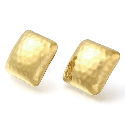 Ion Plating(IP) 304 Stainless Steel Rhombus Stud Earrings EJEW-I312-04G-1