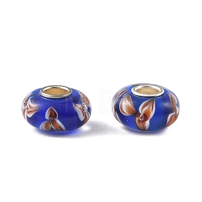 Lampwork & Brass Core European Beads LAMP-P019-01P-07-1