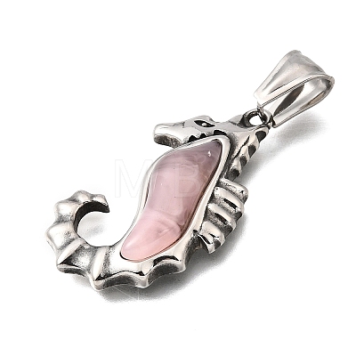 304 Stainless Steel & Resin Pendants STAS-H263-14AS-1