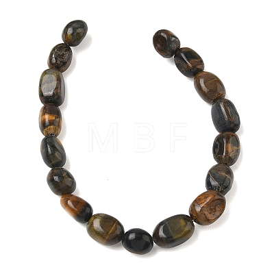 Dyed Natural Yellow and Blue Tiger Eye Beads Strands G-C286-A11-1