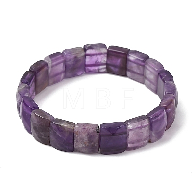 Natural Amethyst Beaded Stretch Bracelets for Unisex G-K303-02D-1