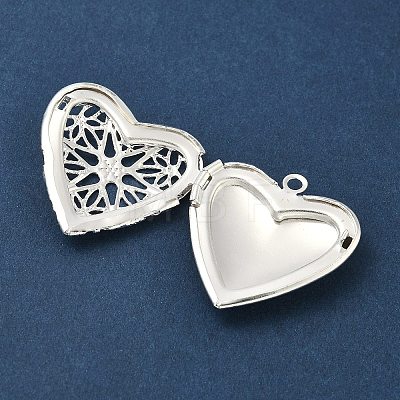 Hollow Heart Brass Locket Pendants KK-K414-12C-S-1