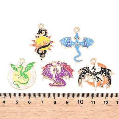10Pcs Alloy Enamel Pendants ENAM-P268-01G-1
