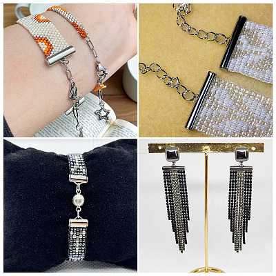 560Pcs 10 Styles Iron Slide On End Clasp Tubes DIY-TA0015-91-1