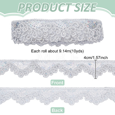 Polyester Lace Ribbon OCOR-WH0105-202B-1