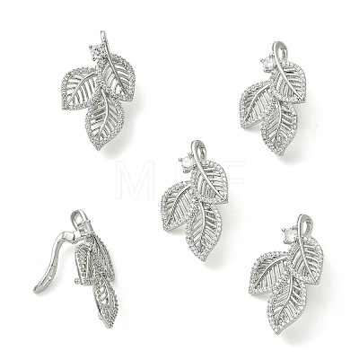 SHEGRACE Brass Micro Pave Clear Cubic Zirconi Twister Clasps XGRQ6B476-885P-1