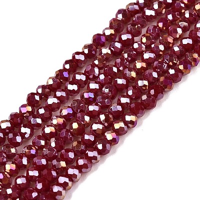 Electroplate Glass Beads Strands EGLA-A044-P1mm-B02-1