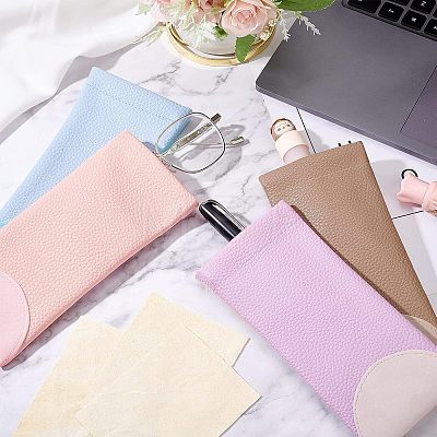  4Pcs PU Imitation Leather Glasses Case AJEW-NB0003-33-1