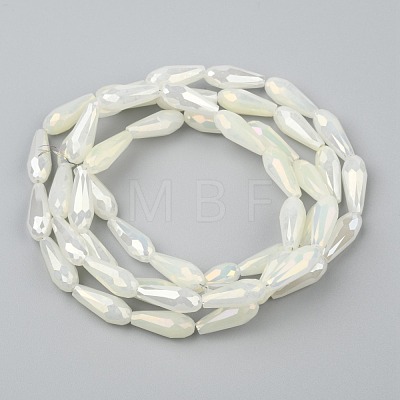 Electroplated Opaque Glass Beads Strands EGLA-L015-FR-B17-01-1