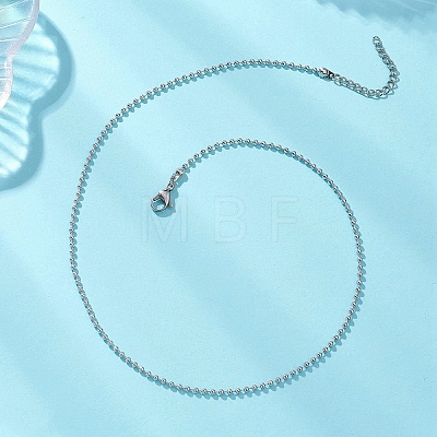 2MM 304 Stainless Steel Ball Chain Necklaces NJEW-JN05800-1