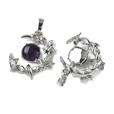 Natural Amethyst Pendants G-B194-01P-10-1