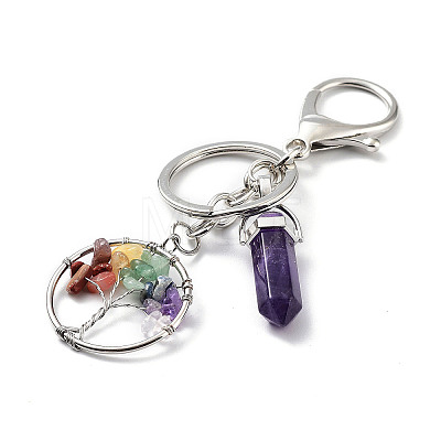 Natural & Synthetic Mixed Gemstone Keychain KEYC-M022-03-1