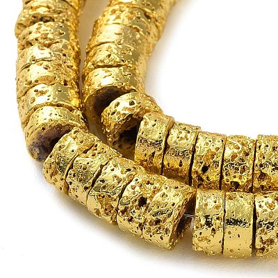 Electroplated Natural Lava Rock Beads Strands G-I360-A01-01-1