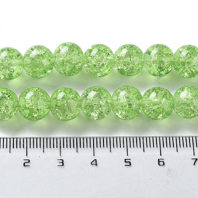 Spray Painted Crackle Glass Beads Strands CCG-Q001-10mm-11-1