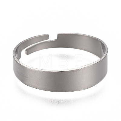 Tarnish Resistant Adjustable 201 Stainless Steel Plain Band Rings STAS-P249-26B-P-1