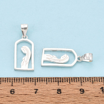 925 Sterling Silver Arch Shape with Virgin Pendants STER-N016-120S-1