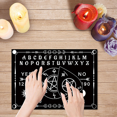 Printed Wood Pendulum Dowsing Divination Board Set DJEW-WH0324-076-1