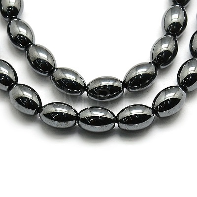 Non-magnetic Synthetic Hematite Oval Beads Strands X-G-F161-32C-1