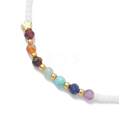 Chakra Glass Seed & Natural Mixed Gemstone Bead Bracelets for Women BJEW-JB12632-1