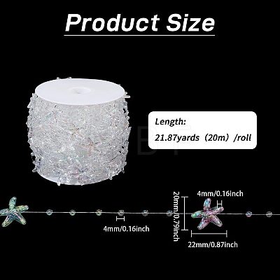 Iridescent Acrylic Starfish Beaded Trim DIY-WH0671-519-1