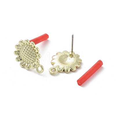 Rack Plating Golden Alloy Stud Earring Findings EJEW-B036-01G-06-1