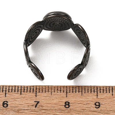 Spiral 304 Stainless Steel Cuff Ring Components STAS-P454-02A-B-1