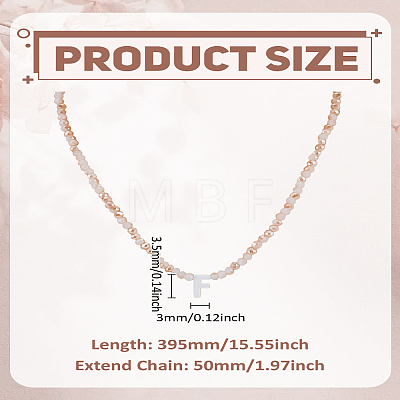 1Pc Glass Rondelle Beaded Necklaces NJEW-LP0007-23F-1