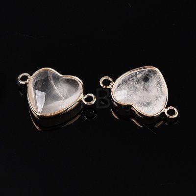 Natural Quartz Crystal Love Heart Pendants G-T138-205C-G-1