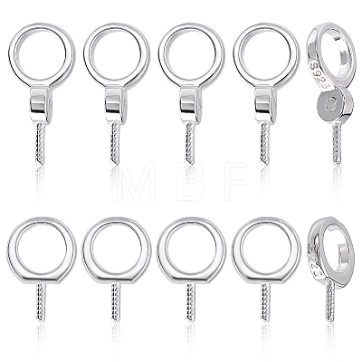 10Pcs 2 Styles 925 Sterling Silver Screw Eye Peg Bails STER-ME0001-55-1