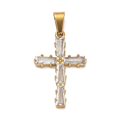304 Stainless Steel & Glass Pendants STAS-H264-12G-1